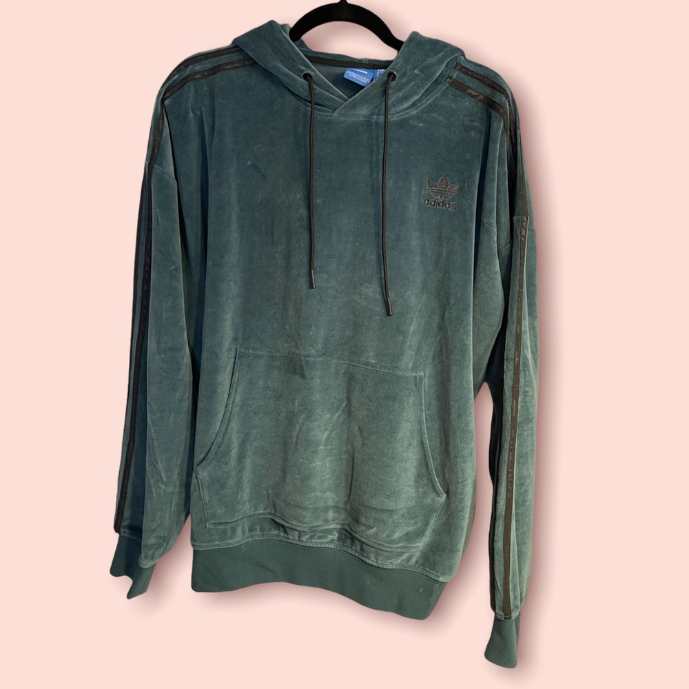 Blue Velour Adidas Hoodie
